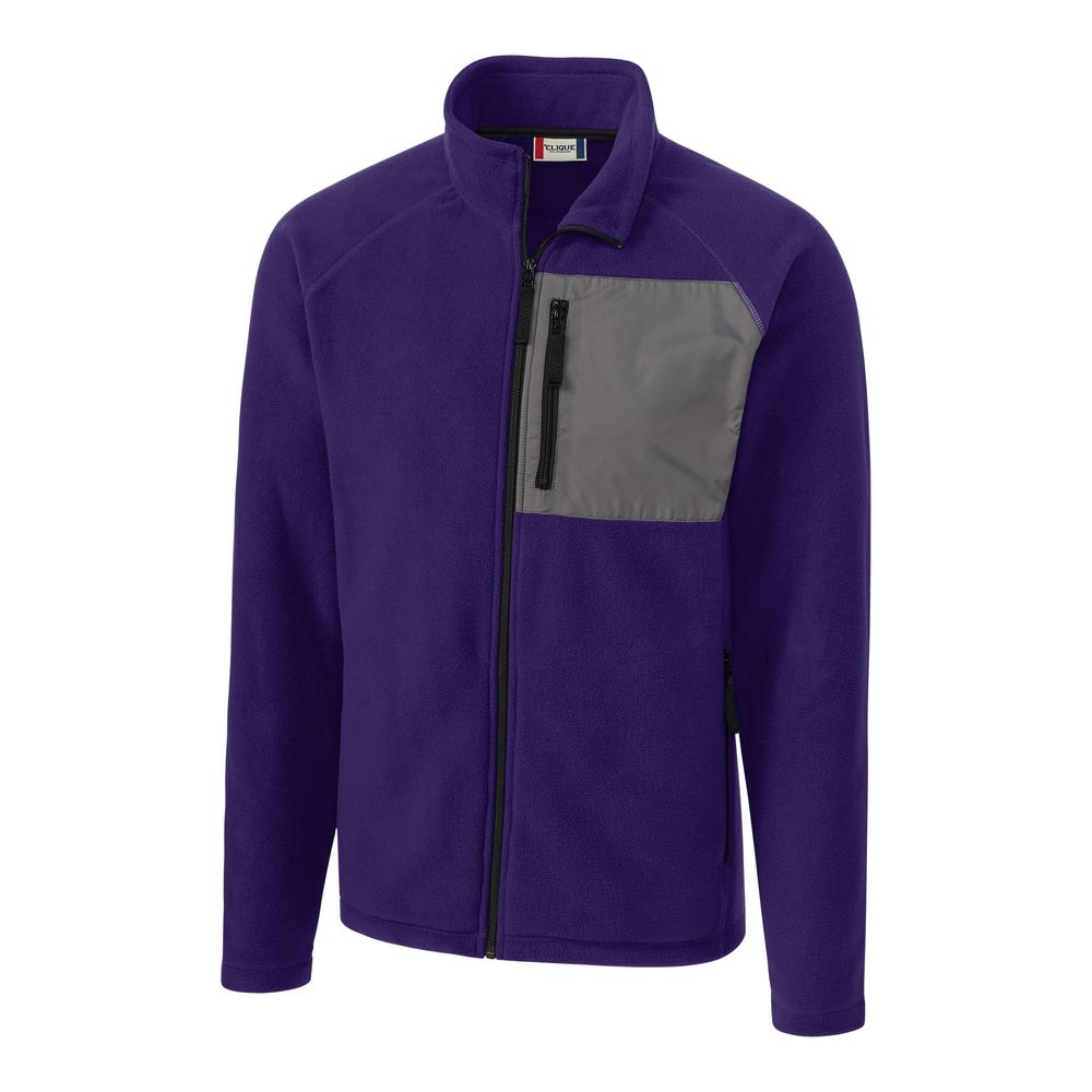 NWT Clique College Purple Mens Summit Microfleece Hybrid Full Zip